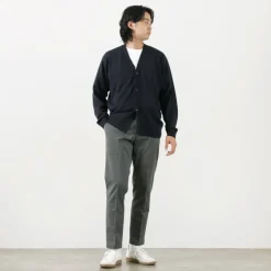 JOHN SMEDLEY / Merino Wool 24 Gauge V-Neck Knit Cardigan