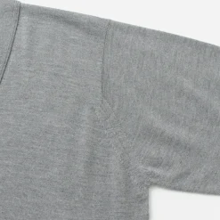 JOHN SMEDLEY / Merino Wool 24 Gauge V-Neck Knit Cardigan