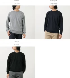JOHN SMEDLEY / Merino Wool 24 Gauge Crew Neck Knit