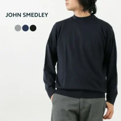 JOHN SMEDLEY / Merino Wool 24 Gauge Mock Neck Knit