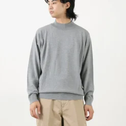 JOHN SMEDLEY / Merino Wool 24 Gauge Mock Neck Knit