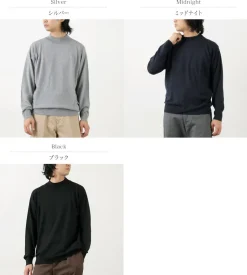 JOHN SMEDLEY / Merino Wool 24 Gauge Mock Neck Knit