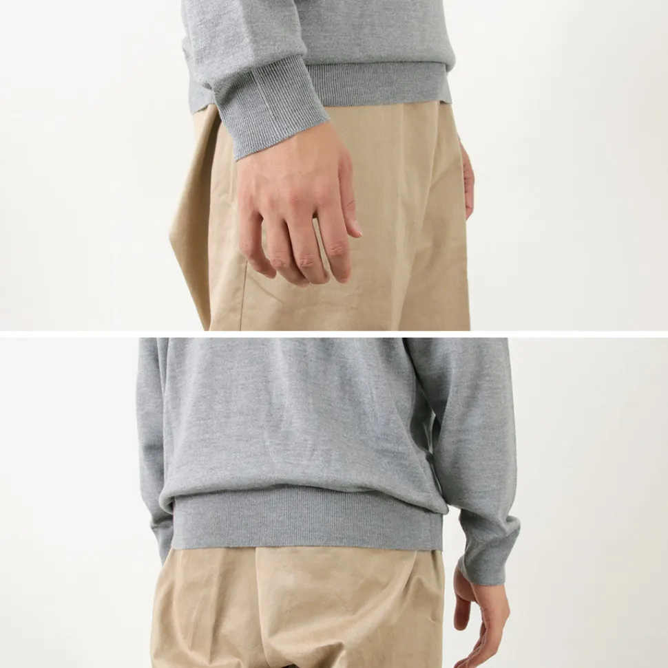 JOHN SMEDLEY / Merino Wool 24 Gauge Mock Neck Knit