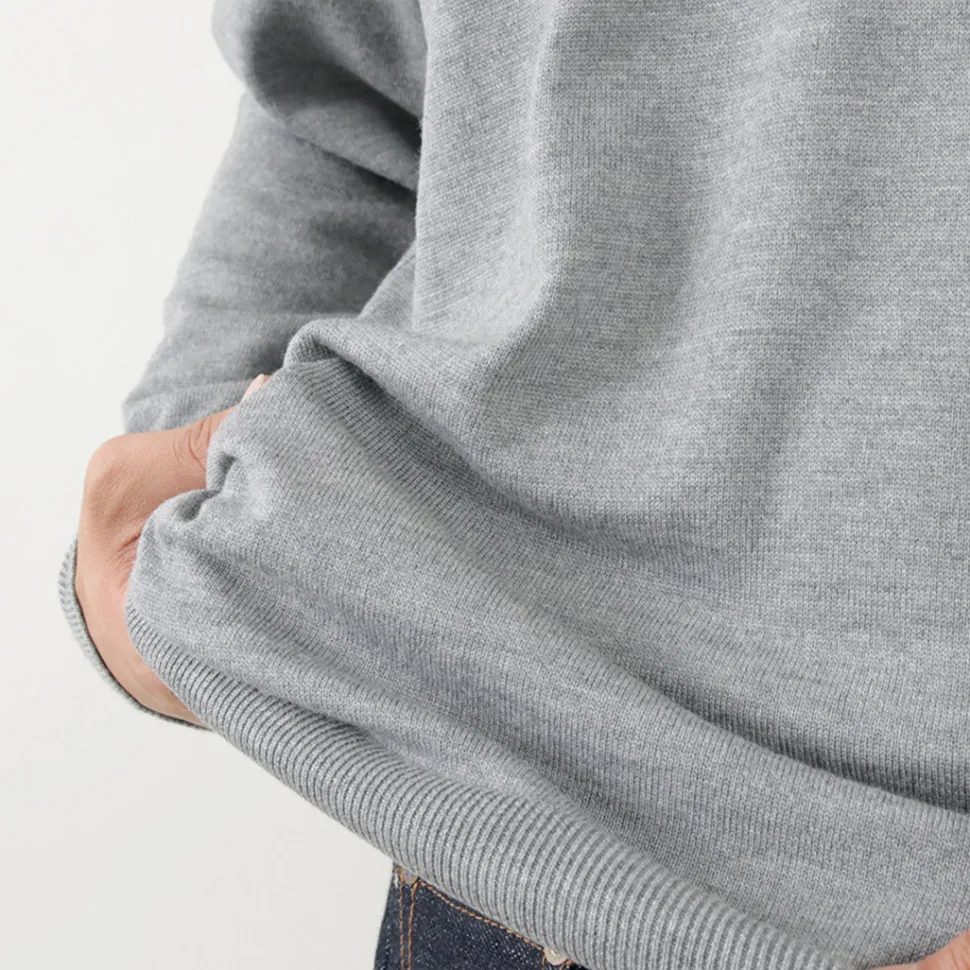 JOHN SMEDLEY / Merino Wool 24 Gauge Mock Neck Knit