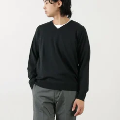 JOHN SMEDLEY / Merino Wool 30 Gauge 30 Gauge V-Neck Knit MODERN FIT