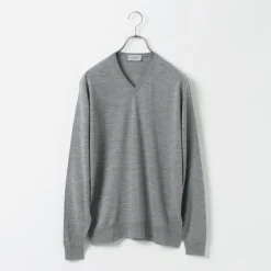 JOHN SMEDLEY / Merino Wool 30 Gauge 30 Gauge V-Neck Knit MODERN FIT