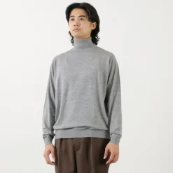 JOHN SMEDLEY / Merino Wool 30 Gauge Turtleneck Knit MODERN FIT