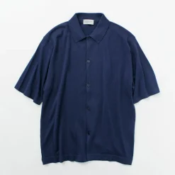 JOHN SMEDLEY / Sea Island Cotton 30 Gauge Knit Shirt