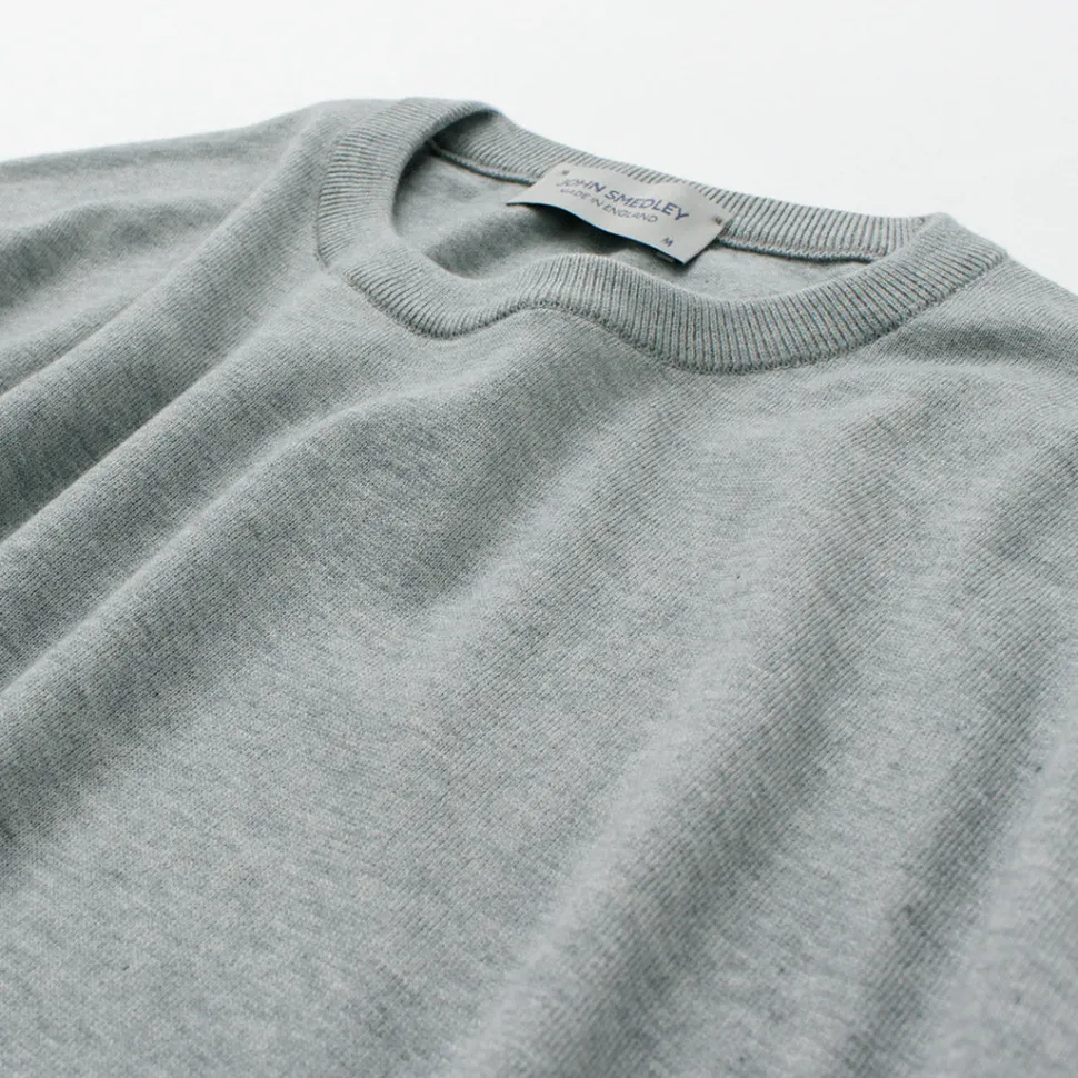 JOHN SMEDLEY / Sea Island Cotton 30 Gauge Crew Neck Knit