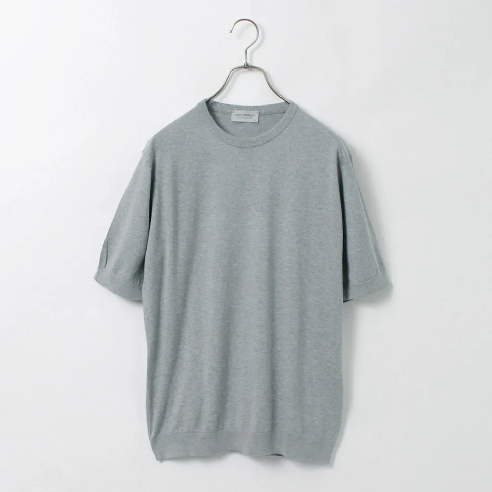 JOHN SMEDLEY / Sea Island Cotton 30 Gauge Crew Neck Knit
