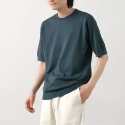 JOHN SMEDLEY / Sea Island Cotton 30 Gauge Crew Neck Knit