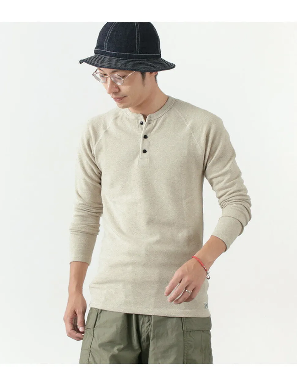 KEPANI / Henley neck long sleeve tee