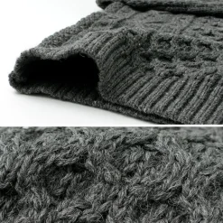 KERRY WOOLLEN MILLS / 5 gauge 3-ply aran cable crew neck heavy knit