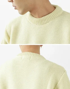KERRY WOOLLEN MILLS / 5 Gauge 2 Ply Pearl Stitch Drop Shoulder Crew Neck Knit