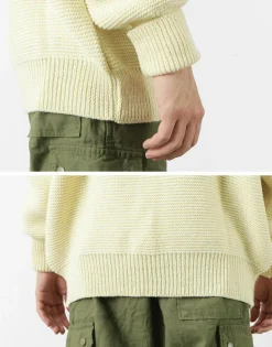 KERRY WOOLLEN MILLS / 5 Gauge 2 Ply Pearl Stitch Drop Shoulder Crew Neck Knit