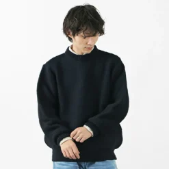 KERRY WOOLLEN MILLS / 5 Gauge 2 Ply Pearl Stitch Drop Shoulder Crew Neck Knit