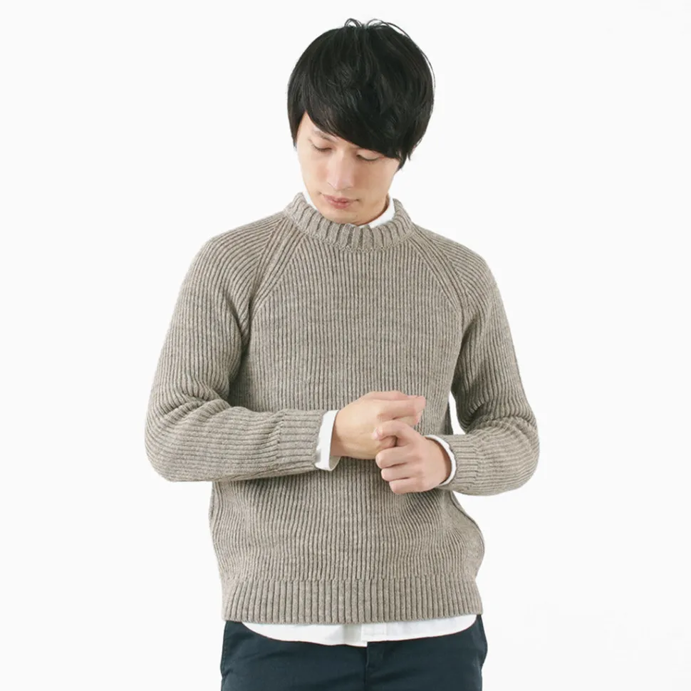 KERRY WOOLLEN MILLS / 7G 1PLY fisherman rib crew neck knit