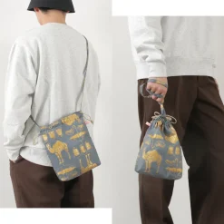 MIKAMI / Printed Nylon Drawstring Bag Shoulder Bag