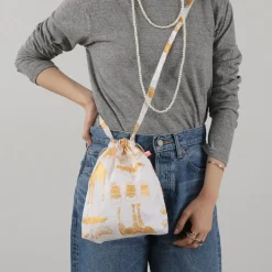 MIKAMI / Printed Nylon Drawstring Bag Shoulder Bag