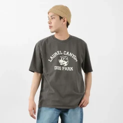 MIXTA / Basic crew print T-shirt (dog park)