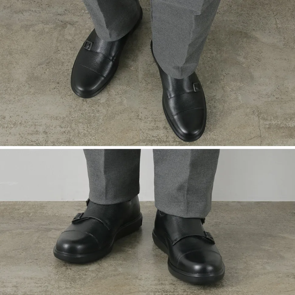 MOONSTAR / Breathable Waterproof Double Monk Strap Leather Shoes