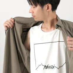 NANGA / Dry mix frame logo tank top T-shirt