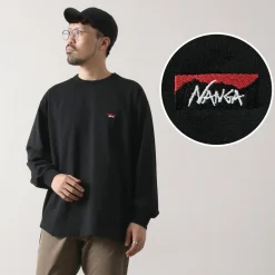 NANGA / Eco Hybrid Box Logo Embroidery Long Sleeve T-Shirt