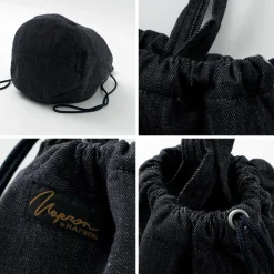 NAPRON / 8oz non-faded Shin denim Patient bag medium 13L