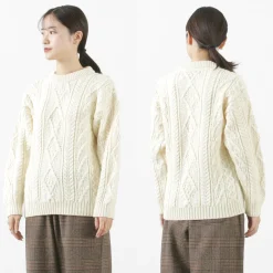 OLD DERBY KNITWEAR / Aran Crew Pullover