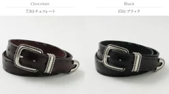 ORCIANI / Bull Soft punched leather belt with metal tip