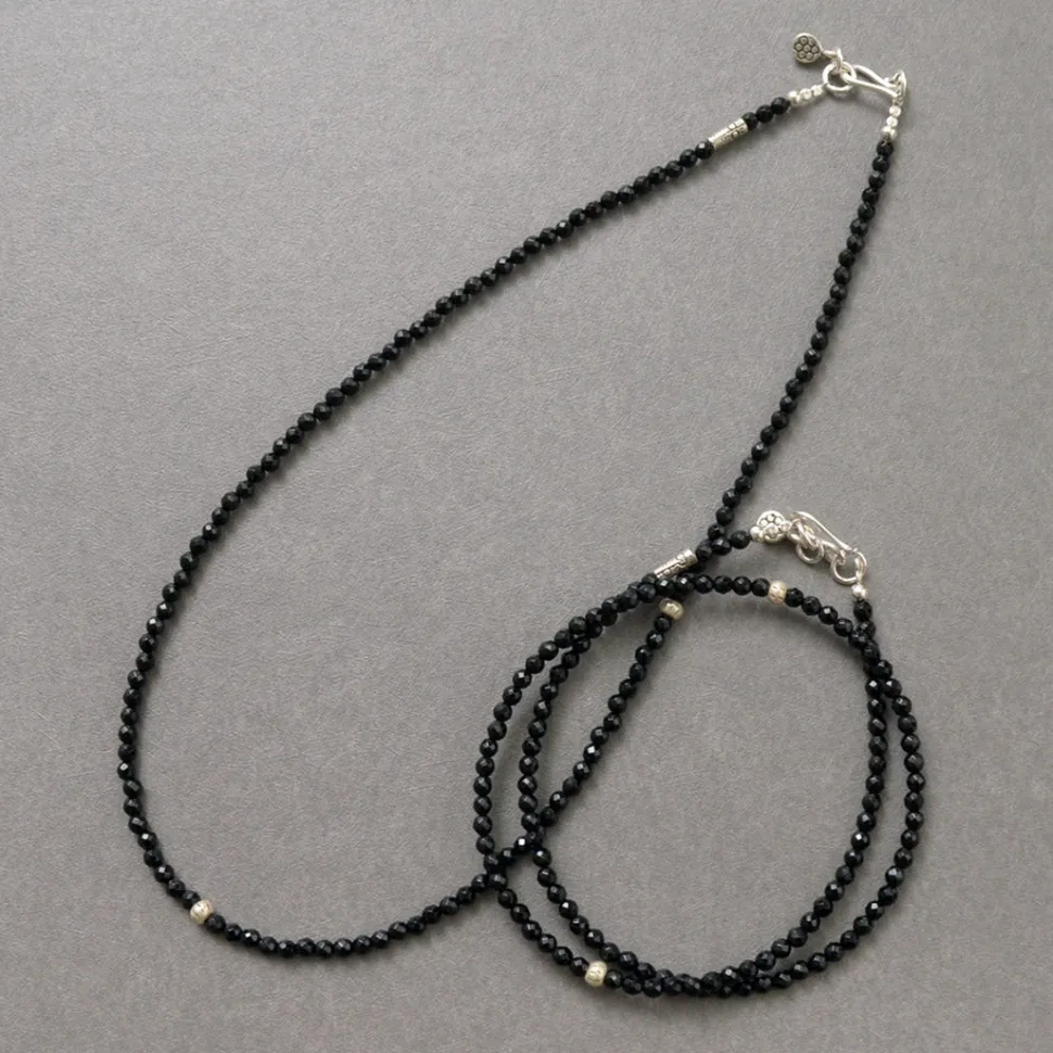 PHADUA / Black onyx bead necklace