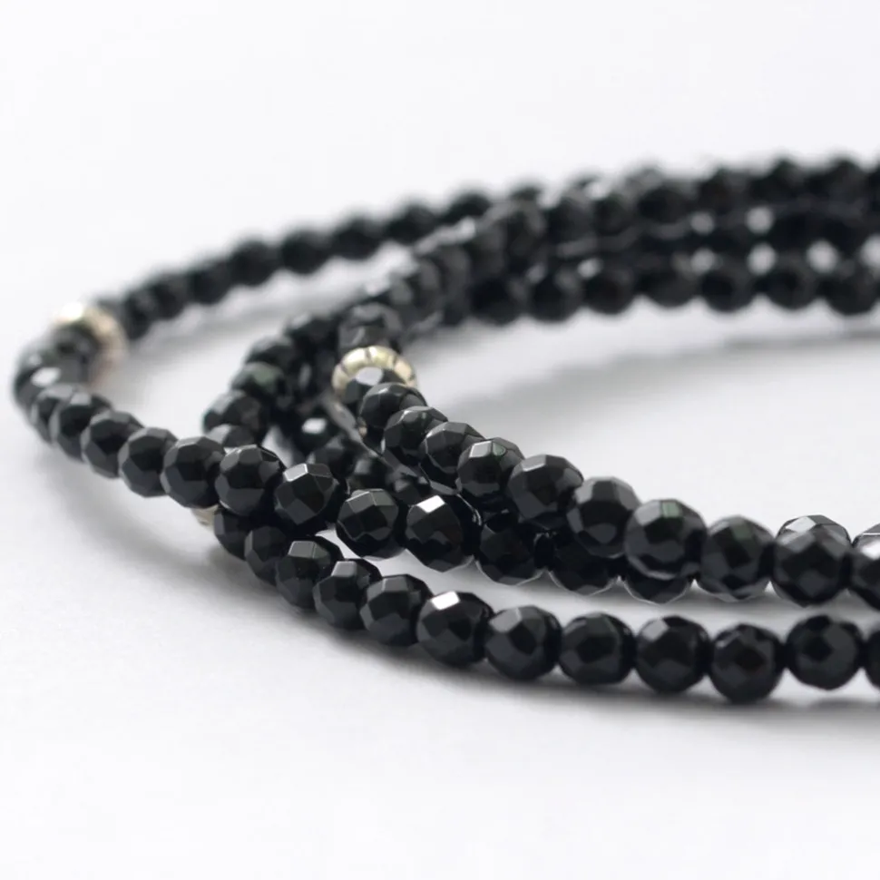 PHADUA / Black onyx bead necklace