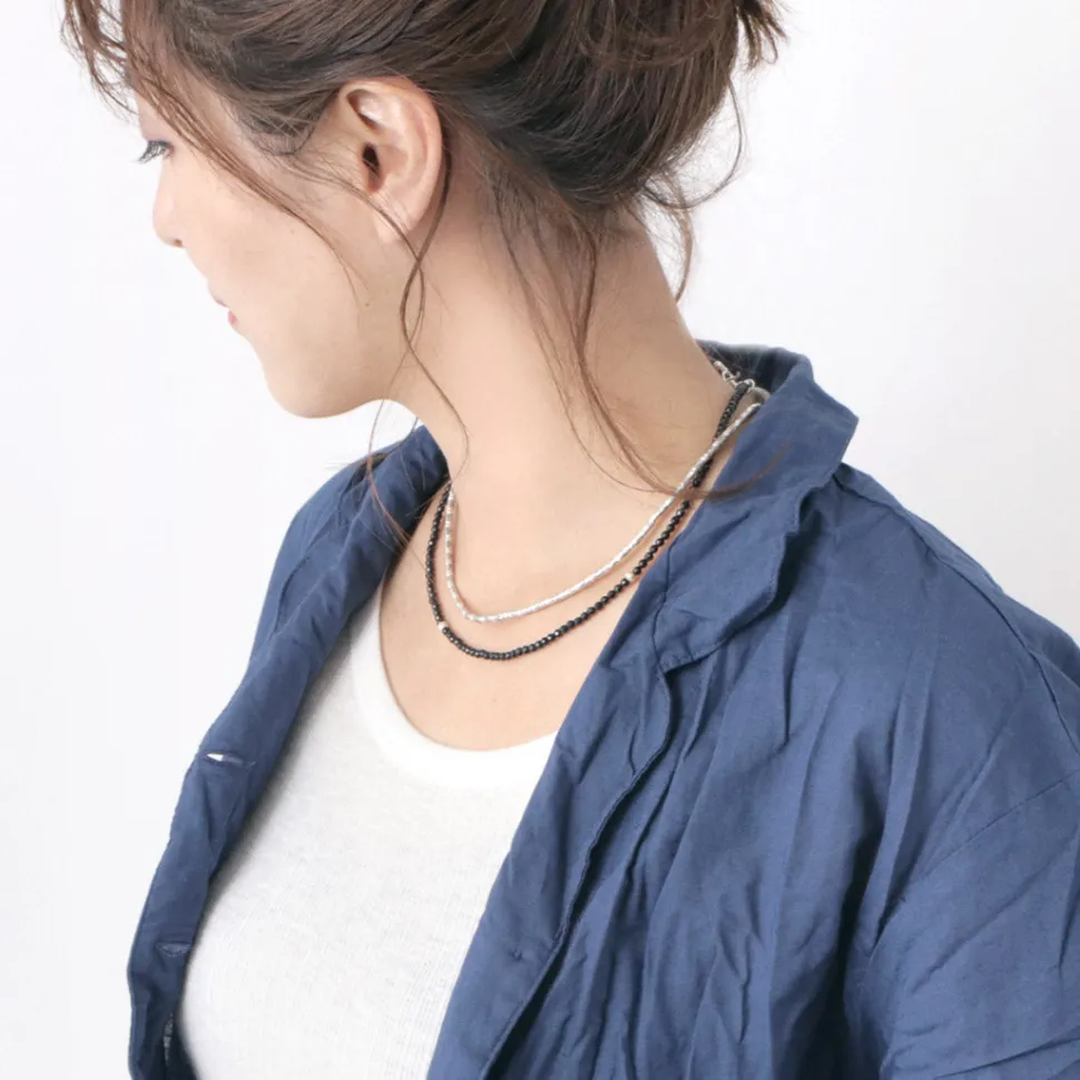 PHADUA / Black onyx bead necklace