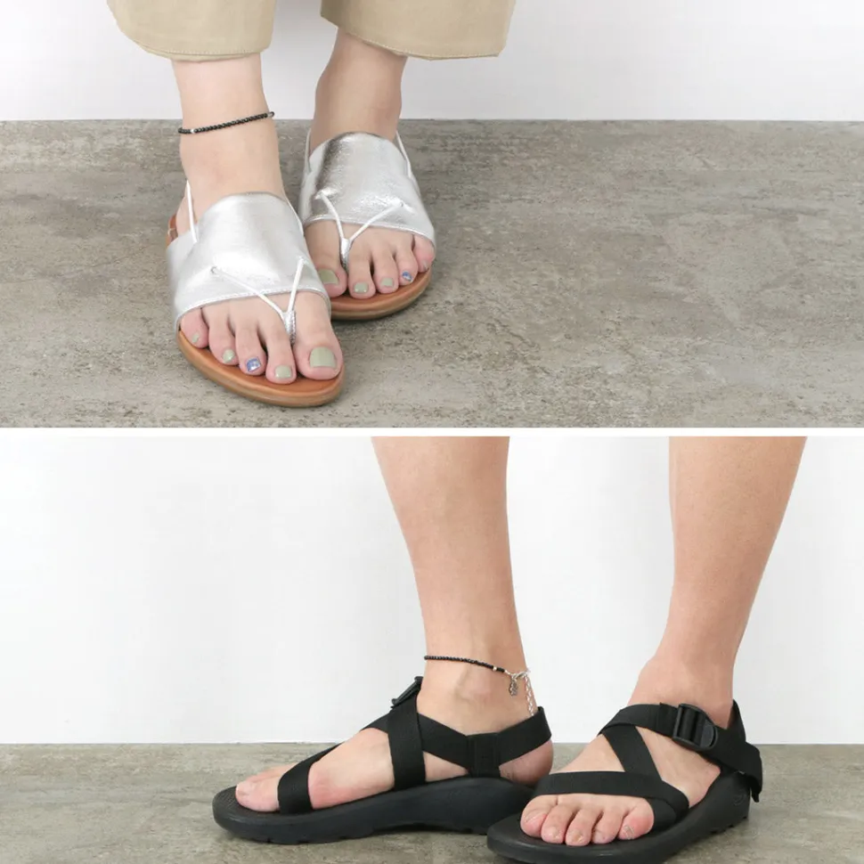 PHADUA / Black onyx (3mm) cut bead anklet adjuster