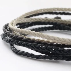 PHADUA / Braided 1mm Leather 2 Wrap Anklet