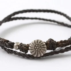 PHADUA / Braided 1mm Leather 2 Wrap Anklet