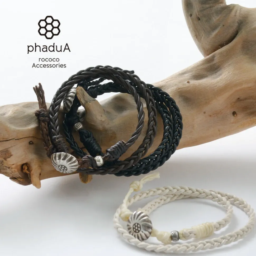 PHADUA / Braided 1.5mm Leather 2 Wrap Bracelet