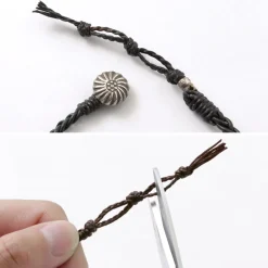 PHADUA / Braided 1.5mm Leather Anklet