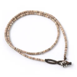 PHADUA / Brown shell beaded waxed cord 3 way accessory