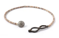 PHADUA / Brown Shell Beads Wax Cord Anklet