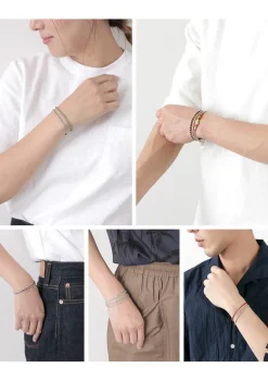 PHADUA / Double strand bracelet with silver waxed cord