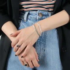 PHADUA / Flat cable chain bracelet silver 925