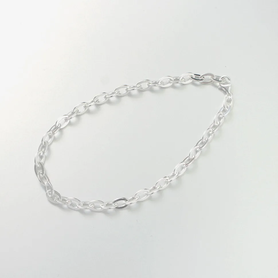 PHADUA / Flat cable chain anklet silver 925