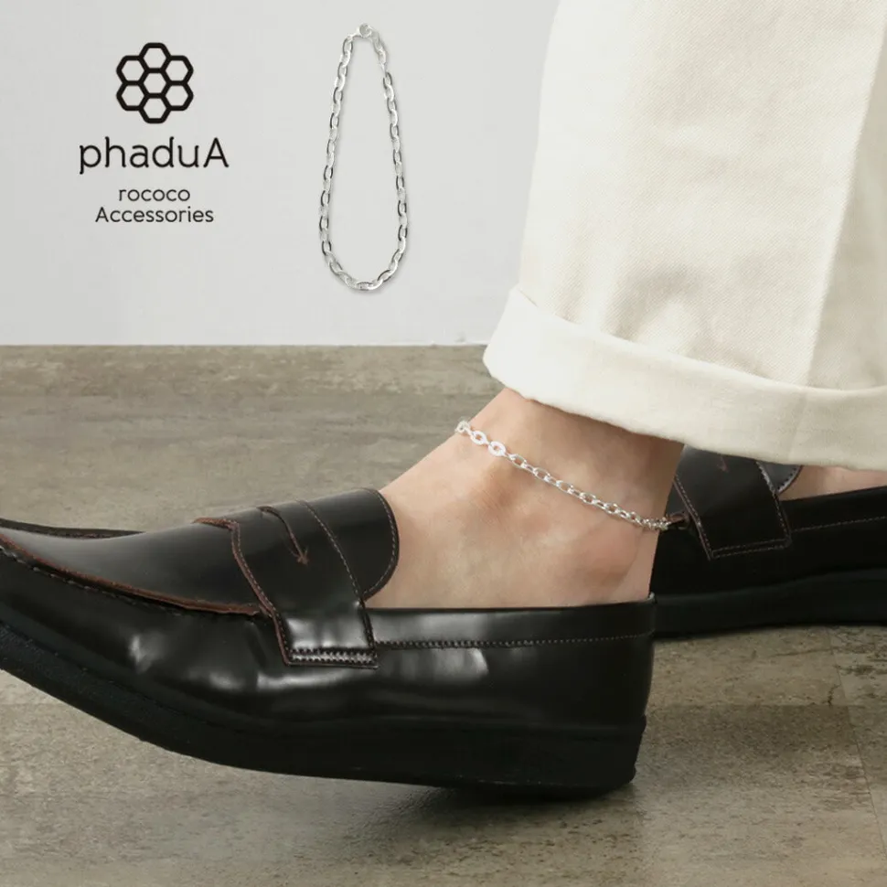 PHADUA / Flat cable chain anklet silver 925