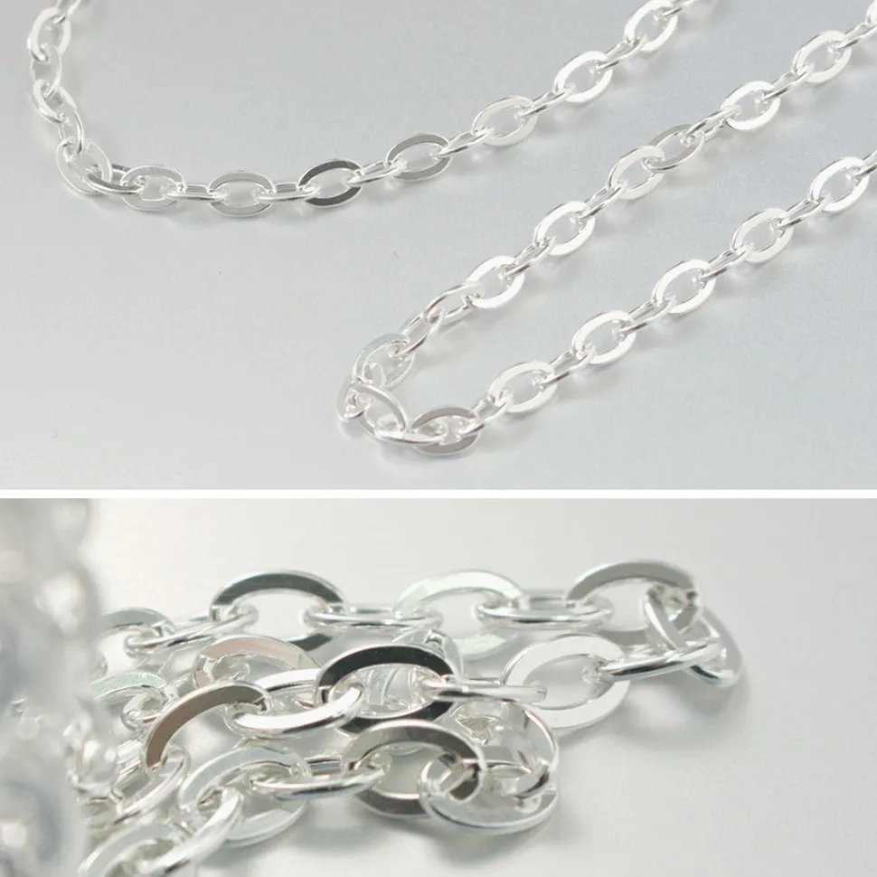 PHADUA / Flat cable chain anklet silver 925