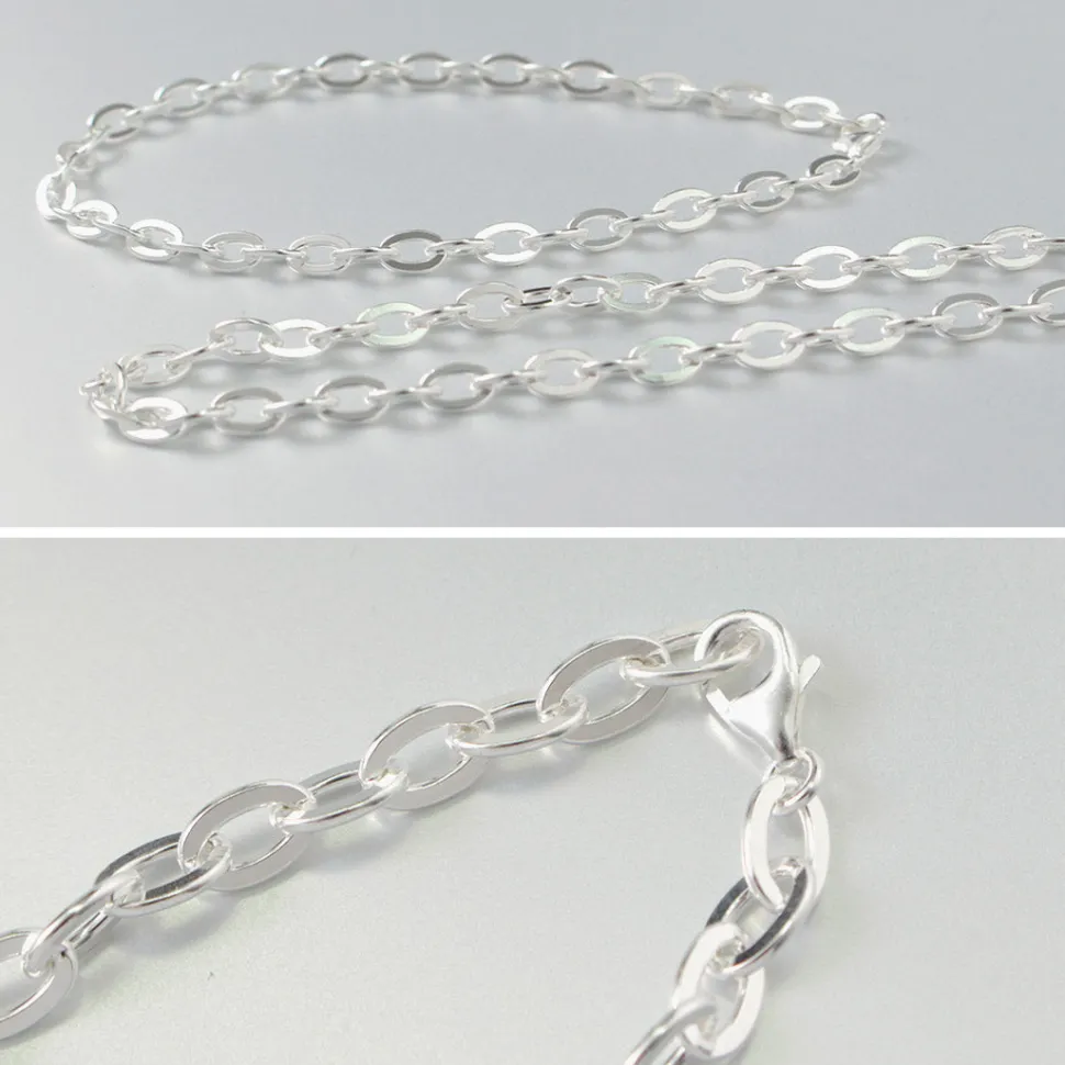 PHADUA / Flat cable chain anklet silver 925