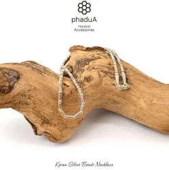 PHADUA / Karen silver beaded necklace (fish)