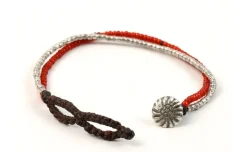 PHADUA / Karen Silver Beads White Heart Double Cord Bracelet