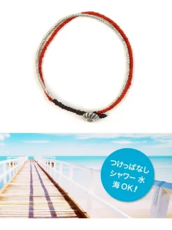 PHADUA / Karen Silver Beads White Heart Double Cord Anklet