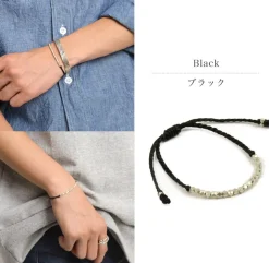 PHADUA / Karen Silver Beaded Wax Cord Bracelet